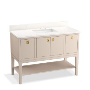 Seagrove by Studio McGee 48" bathroom vanity cabinet with sink and quartz top - K-35027-LWG
