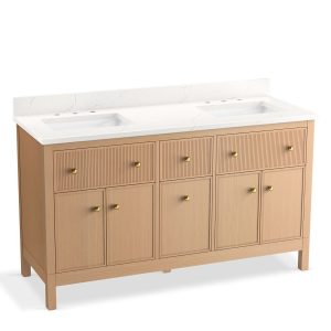 Malin by Studio McGee 60" bathroom vanity cabinet with sinks and quartz top - K-35022-SWK