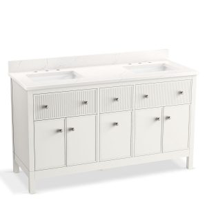 Malin by Studio McGee 60" bathroom vanity cabinet with sinks and quartz top - K-35022-0