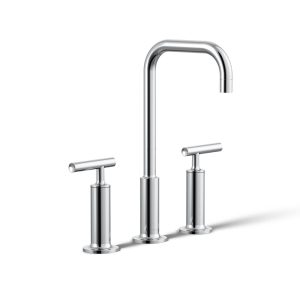 Purist Widespread bathroom sink faucet with Lever handles, 1.2 gpm - K-14408-4-CP