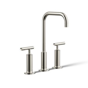 Purist Widespread bathroom sink faucet with Lever handles, 1.2 gpm - K-14408-4-SN