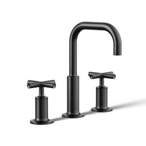 Purist Widespread bathroom sink faucet with Cross handles, 1.2 gpm - K-14406-3-BL