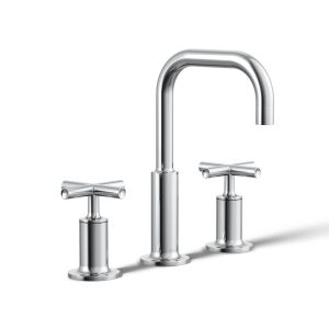 Purist Widespread bathroom sink faucet with Cross handles, 1.2 gpm - K-14406-3-CP