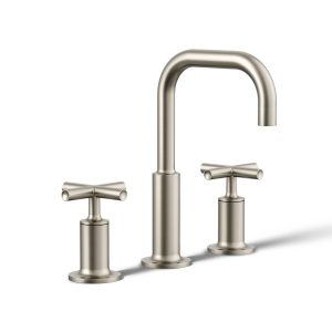 Purist Widespread bathroom sink faucet with Cross handles, 1.2 gpm - K-14406-3-BN