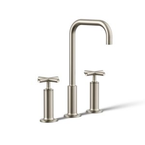 Purist Widespread bathroom sink faucet with Cross handles, 1.2 gpm - K-14408-3-BN