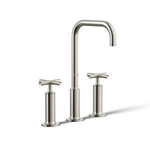 Purist Widespread bathroom sink faucet with Cross handles, 1.2 gpm - K-14408-3-SN
