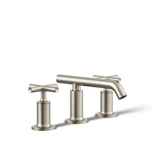 Purist Widespread bathroom sink faucet with Cross handles, 1.2 gpm - K-14410-3-BN