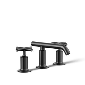 Purist Widespread bathroom sink faucet with Cross handles, 1.2 gpm - K-14410-3-BL