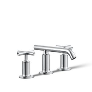 Purist Widespread bathroom sink faucet with Cross handles, 1.2 gpm - K-14410-3-CP