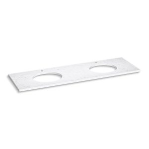 Silestone 73" quartz vanity top with two oval cutouts - K-36574-EST