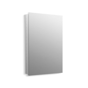 Catalan 24-1/8" W x 36-1/8" H aluminum single-door medicine cabinet with 170 degree hinge - K-2943-PG-SAA