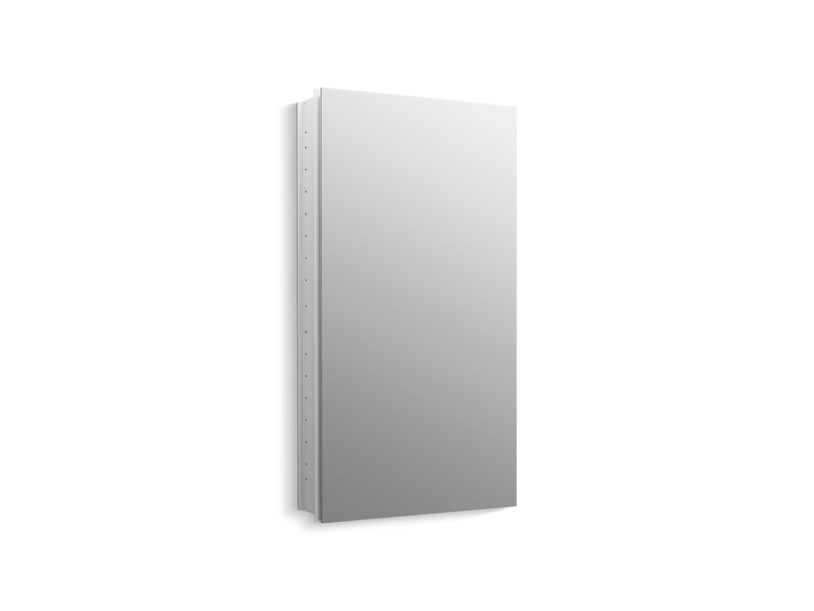 Catalan 20-1/8" W x 36-1/8" H aluminum single-door medicine cabinet with 170 degree hinge - K-2939-PG-SAA