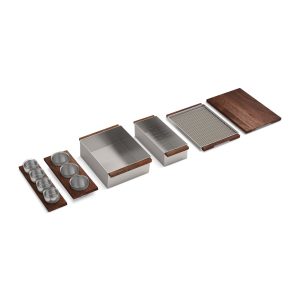 Synthos Six-piece workstation sink accessory set - K-37912-WAL-NA