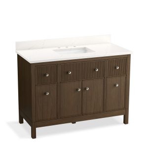 Malin by Studio McGee 48" bathroom vanity cabinet with sink and quartz top - K-35021-DAK