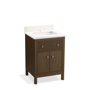 Malin by Studio McGee 24" bathroom vanity cabinet with sink and quartz top - K-35018-DAK