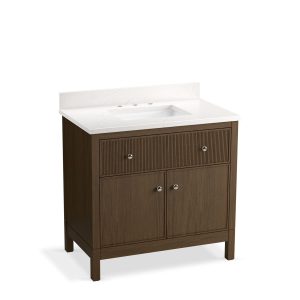 Malin by Studio McGee 36" bathroom vanity cabinet with sink and quartz top - K-35020-DAK