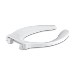 Stronghold Commercial elongated toilet seat with integrated handle and Quiet-Close check hinge - K-4731-GC-0