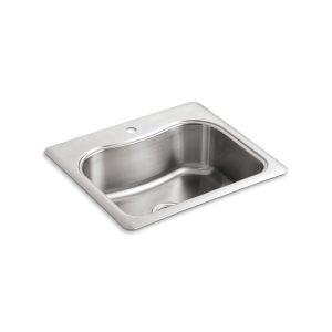 Staccato 25" top-mount single-bowl kitchen sink - K-3362-1-NA