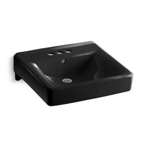 Soho 20" x 18" wall-mount/concealed arm carrier arm bathroom sink with 4" centerset faucet holes - K-2054-7