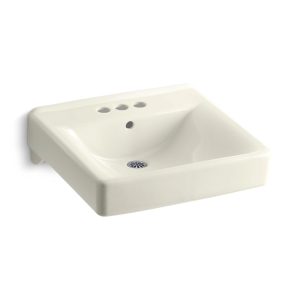 Soho 20" x 18" wall-mount/concealed arm carrier arm bathroom sink with 4" centerset faucet holes - K-2054-96
