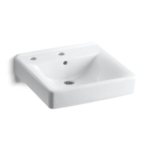 Soho 20" x 18" wall-mount/concealed arm carrier bathroom sink left-hand soap dispenser hole - K-2084-L-0