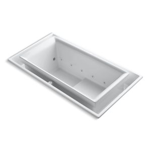 sok 63" x 31-1/2" drop-in Effervescence bath with chromatherapy and left-hand drain - K-1189-C1-0