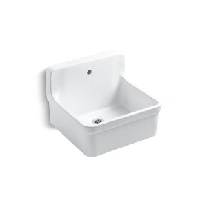 Gilford 24" x 22" bracket-mount scrub-up/plaster sink with single faucet hole - K-12784-0