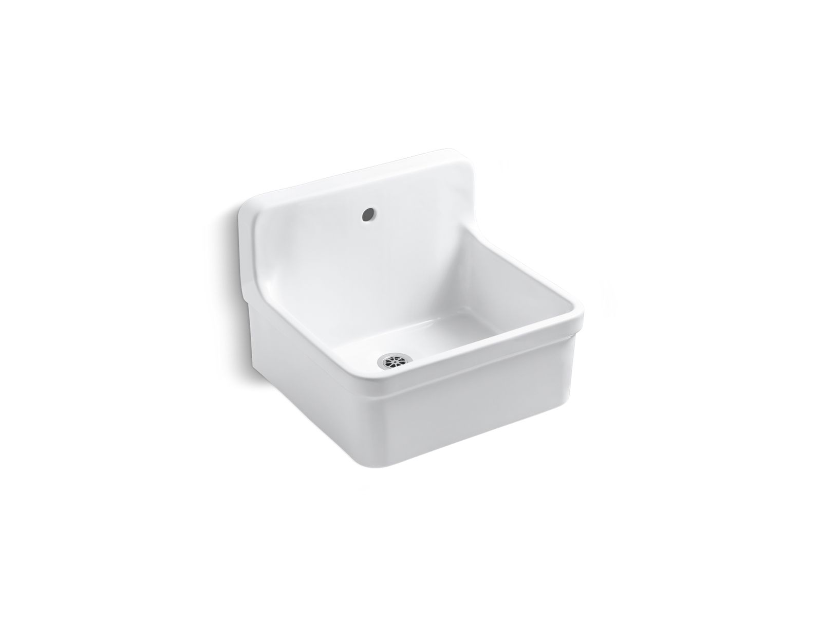 Gilford 24" x 22" bracket-mount scrub-up/plaster sink with single faucet hole - K-12784-0