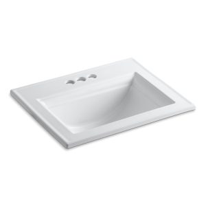 Memoirs Stately 22-3/4" rectangular drop-in bathroom sink - K-2337-4-0
