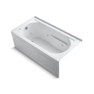 Devonshire 60" x 32" alcove whirlpool bath, left drain - K-1357-LA-0