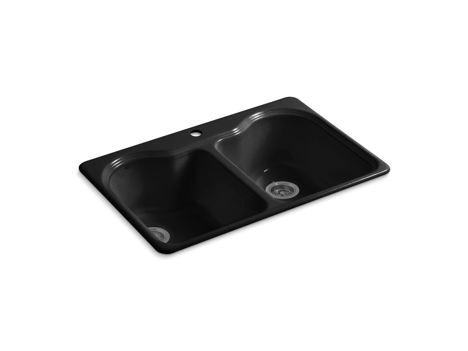 Hartland 33" top-mount double-bowl kitchen sink - K-5818-1-7