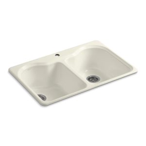 Hartland 33" top-mount double-bowl kitchen sink - K-5818-1-96