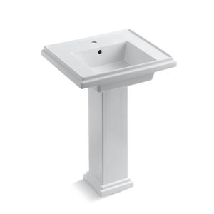 Tresham 24" square pedestal bathroom sink - K-2844-1-0