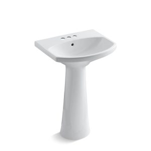 Cimarron 22-3/4" rectangular pedestal bathroom sink - K-2362-4-0
