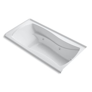 Mariposa 72" x 36" alcove heated whirlpool bath, right drain - K-1257-RH-0