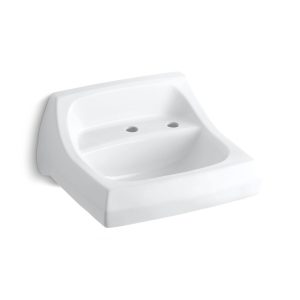 Kingston 21-1/4" x 18-1/8" wall-mount/concealed arm carrier bathroom sink with single faucet hole and right-hand soap dispenser hole - K-2007-R-0