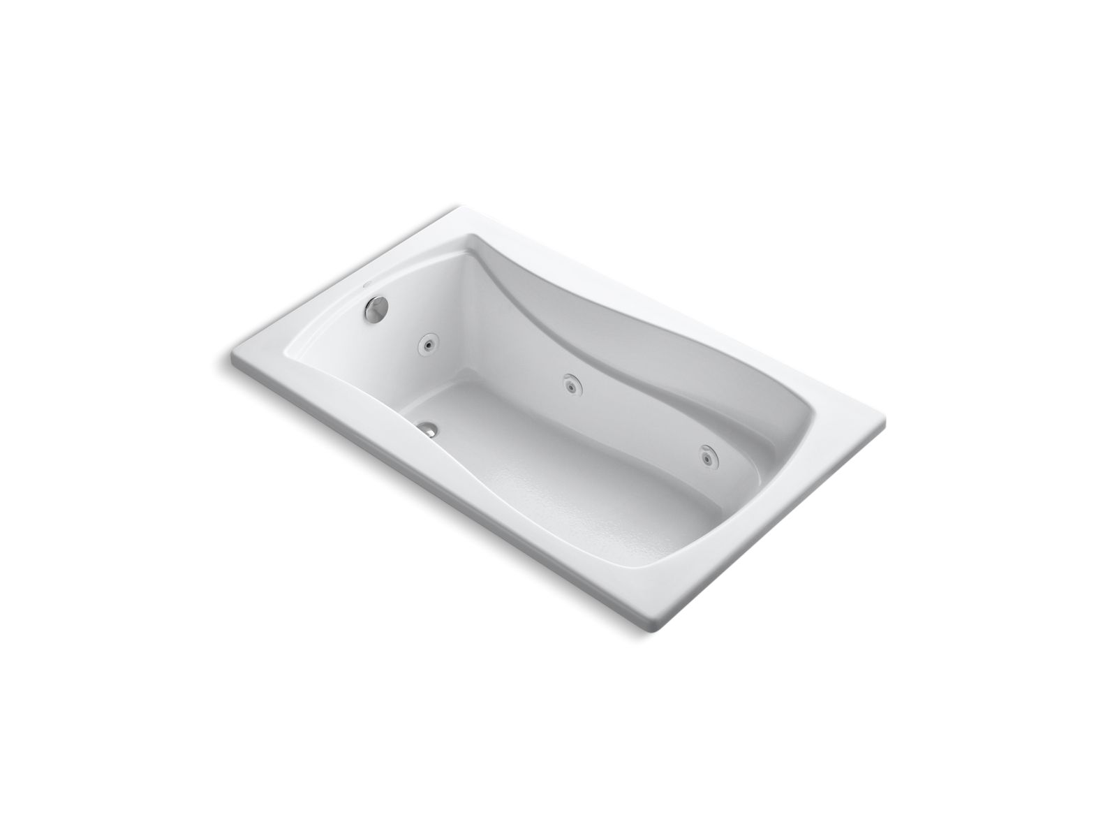 Mariposa 60" x 36" drop-in whirlpool bath with Bask heated surface - K-1239-W1-0