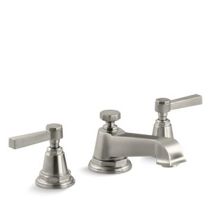 Pinstripe Widespread bathroom sink faucet with Lever handles, 1.2 gpm - K-13132-4A-BN