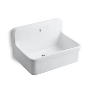 Gilford 30" x 22" bracket-mount scrub-up/plaster sink with single faucet hole - K-12781-0
