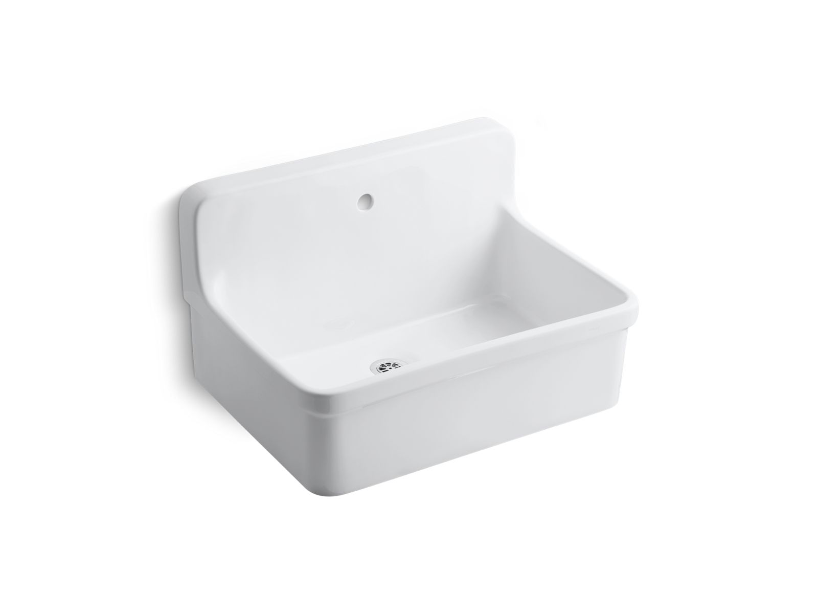 Gilford 30" x 22" bracket-mount scrub-up/plaster sink with single faucet hole - K-12781-0