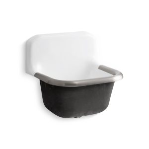 Bannon 24" x 20-1/4" wall-mount or P-trap mount service sink with rim guard and blank back - K-6719-0