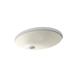 Caxton 21-1/4" oval undermount bathroom sink with glazed underside, no overflow - K-2211-G-96