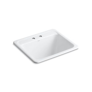 Glen Falls 25" top-/undermount single-bowl utility sink - K-19017-2-0