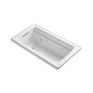 Archer 60" x 32" drop-in whirlpool bath with heater - K-1122-H-0