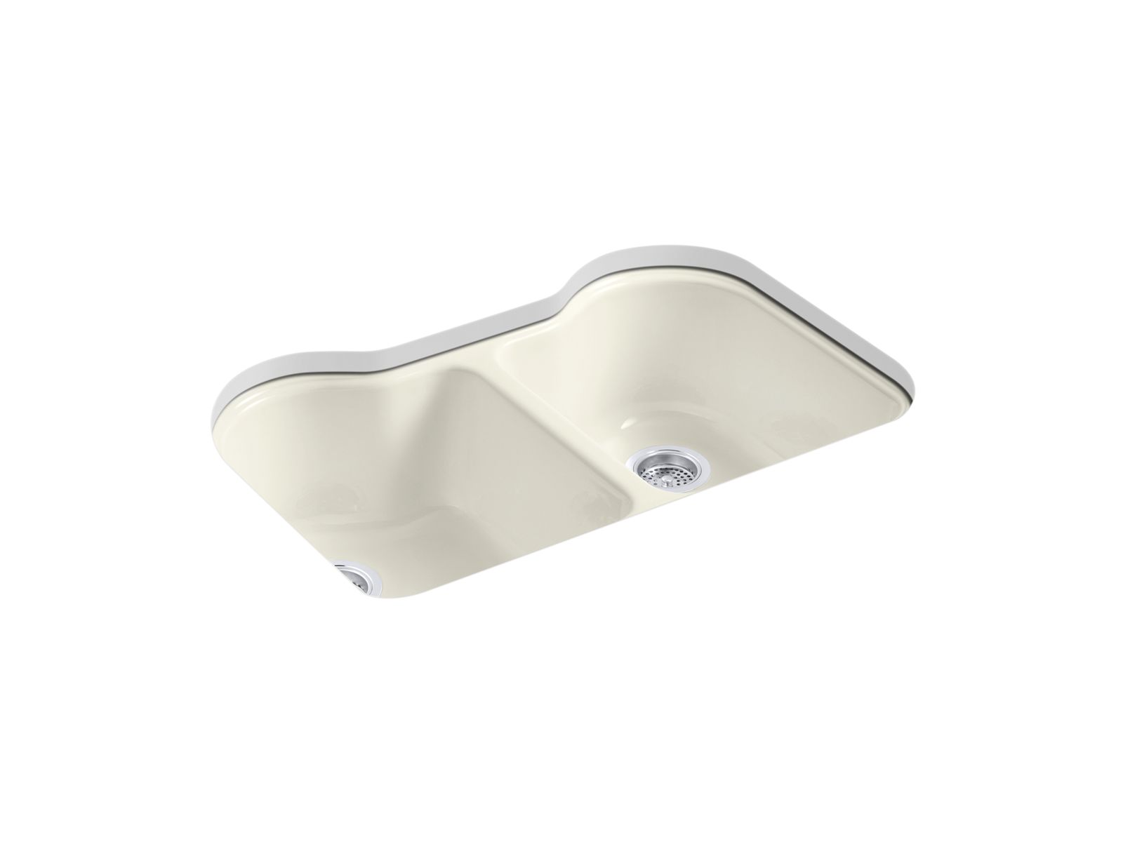 Hartland 33" undermount double-bowl kitchen sink - K-5818-5U-96