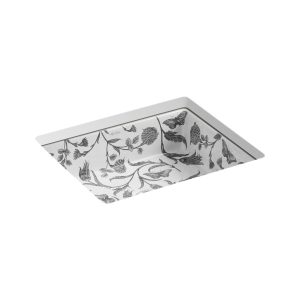 Botanical Study Kathryn 19-3/4" rectangular undermount bathroom sink, no overflow - K-14275-BT-0