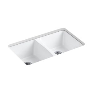 Deerfield 33" undermount double-bowl kitchen sink - K-5873-5U-0
