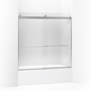 Levity Sliding bath door, 59-3/4" H x 56-5/8 - 59-5/8" W, with 1/4" thick Crystal Clear glass - K-706006-L-SH