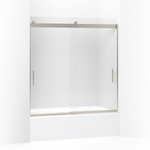 Levity Sliding bath door, 62" H x 56-5/8 - 59-5/8" W, with 1/4" thick Frosted glass - K-706000-D3-MX