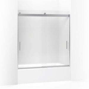 Levity Sliding bath door, 62" H x 56-5/8 - 59-5/8" W, with 1/4" thick Frosted glass - K-706000-D3-SH